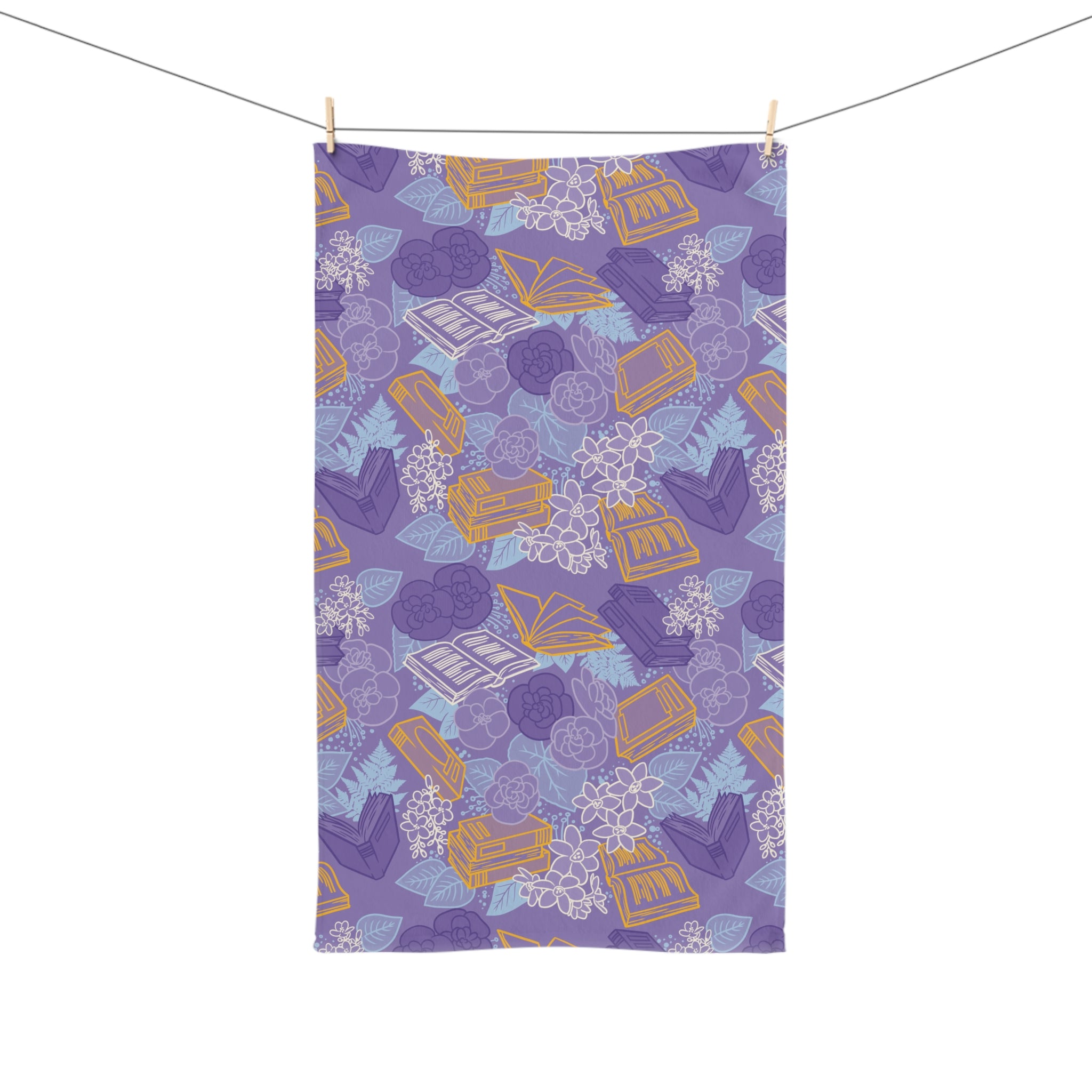 Floral Bookish v1 Hand Towel