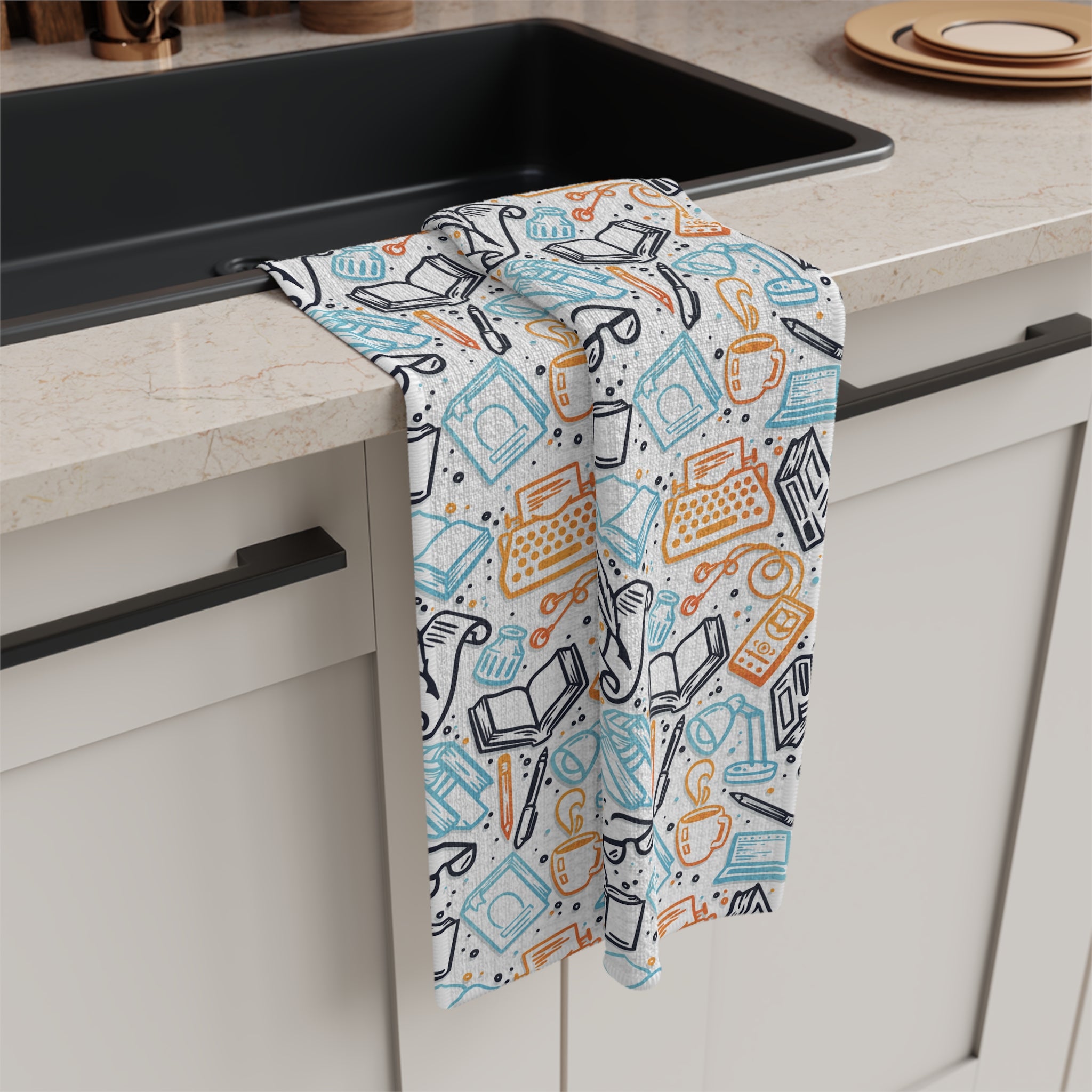 Bookish Doodles V8 Tea Towel