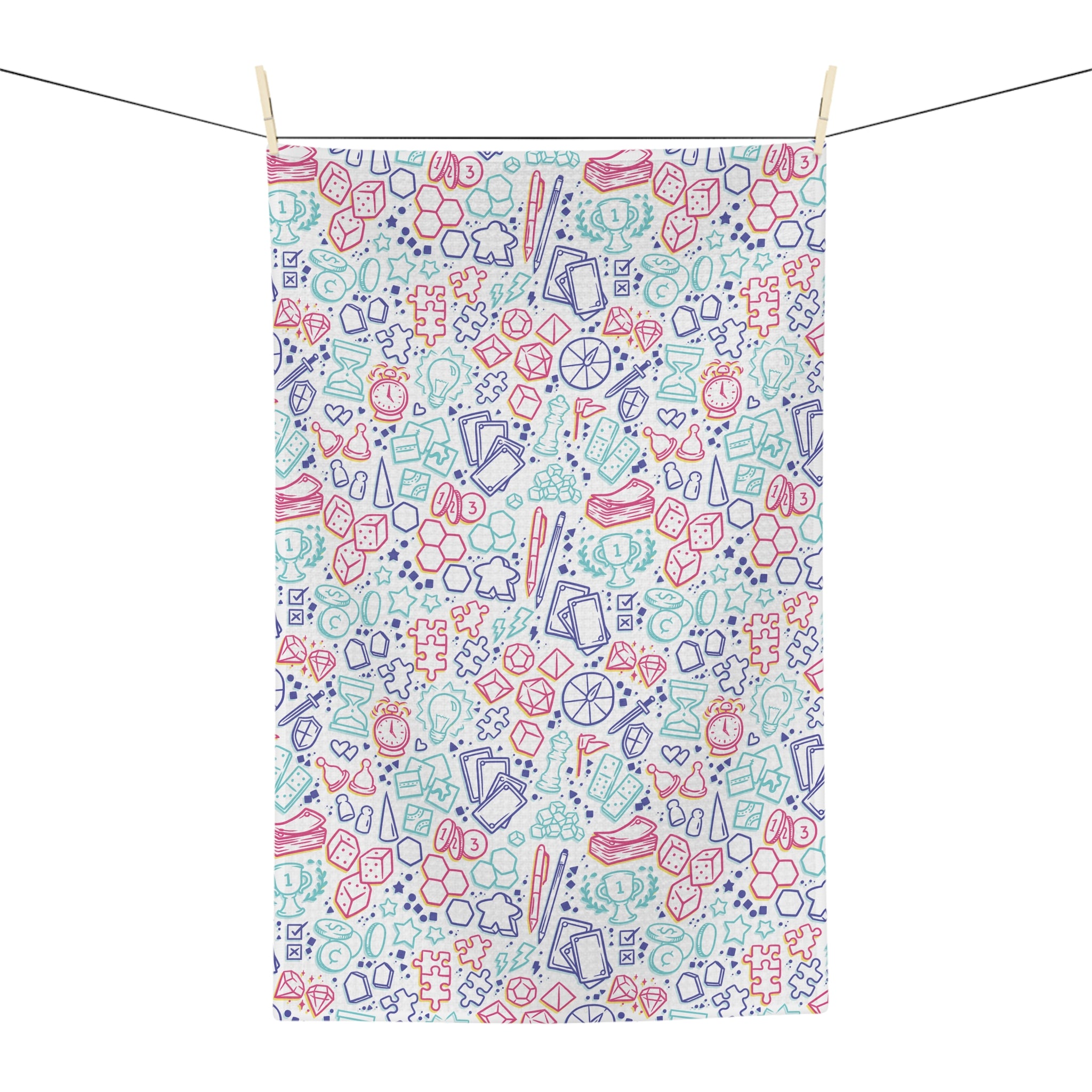 Board Game Bits V4 Tea Towel