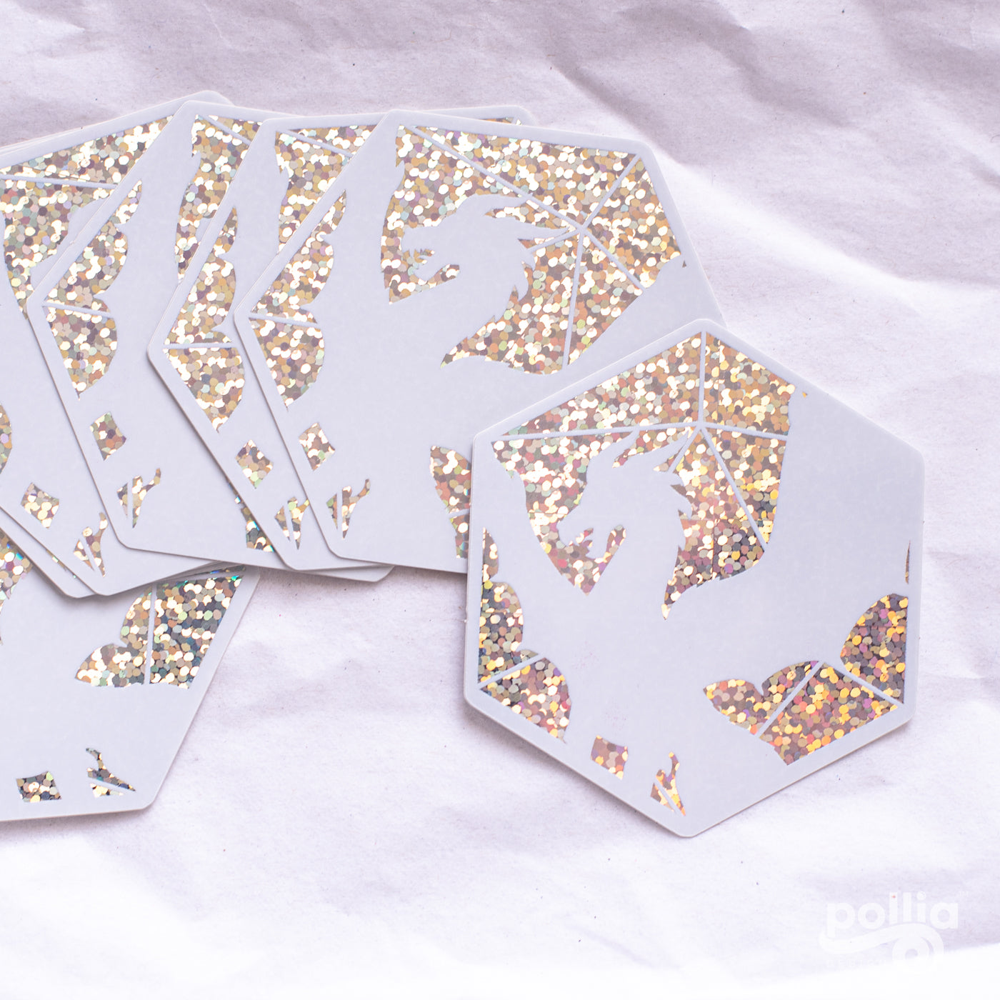 Dragon's D20 Glitter Sticker