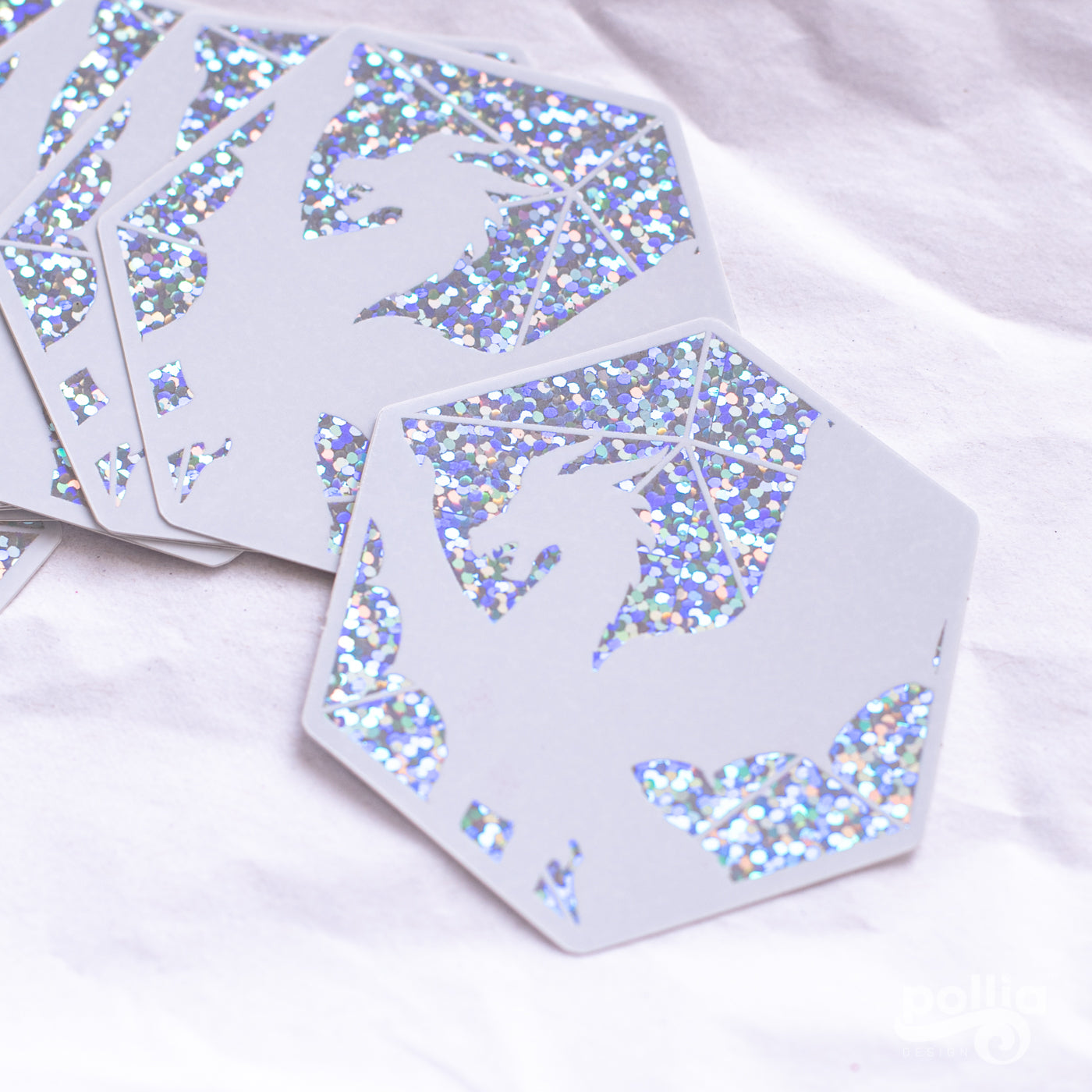 Dragon's D20 Glitter Sticker