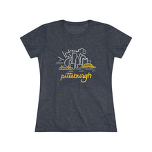 Load image into Gallery viewer, Pittsburgh Mono Skyline Women&#39;s Tri-Blend Tee