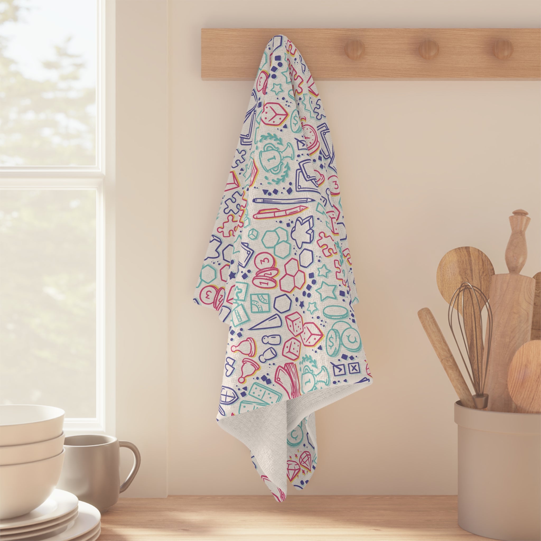 Board Game Bits V4 Tea Towel