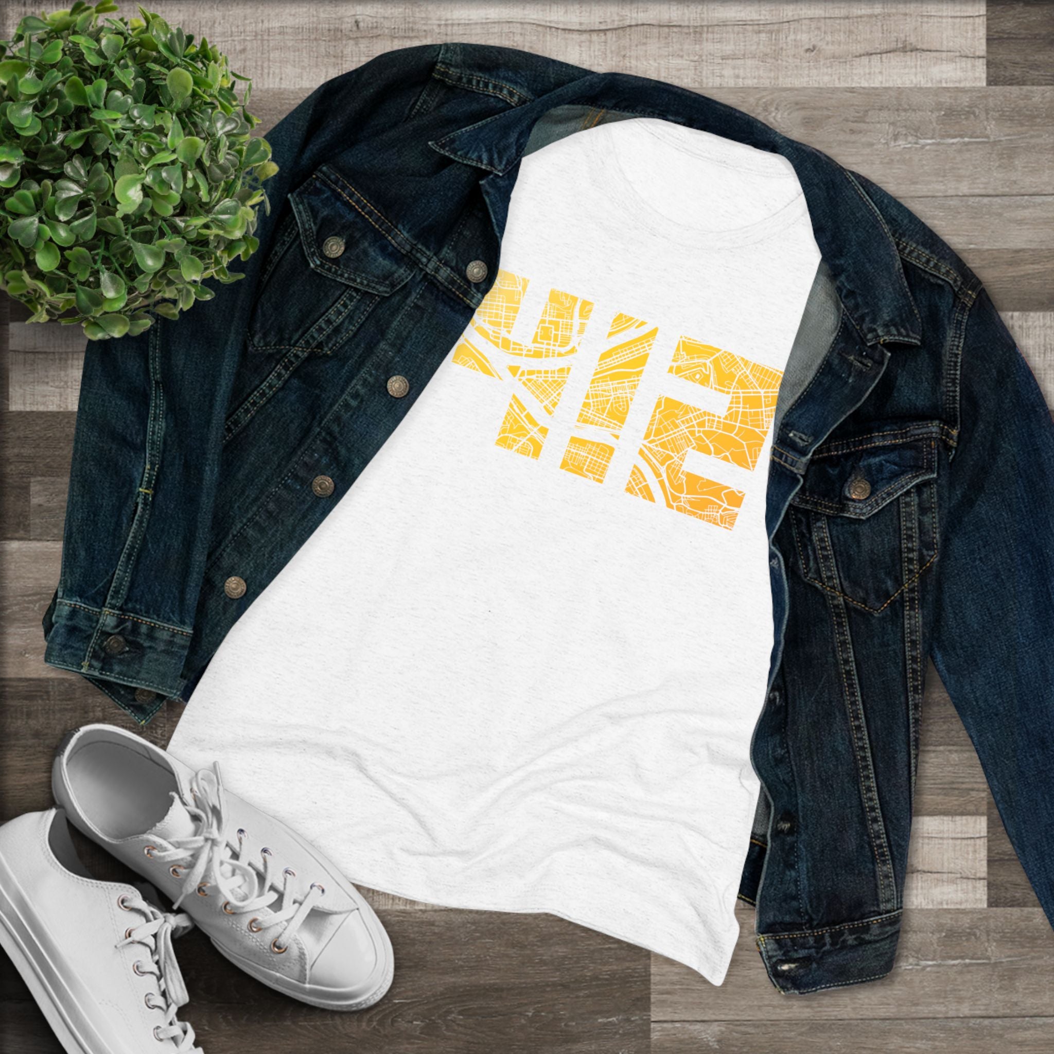 412 Map Women's Tri-Blend Tee
