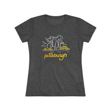 Load image into Gallery viewer, Pittsburgh Mono Skyline Women&#39;s Tri-Blend Tee