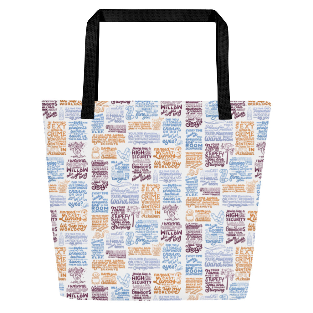 Wizarding Pickup Lines Large Tote Bag