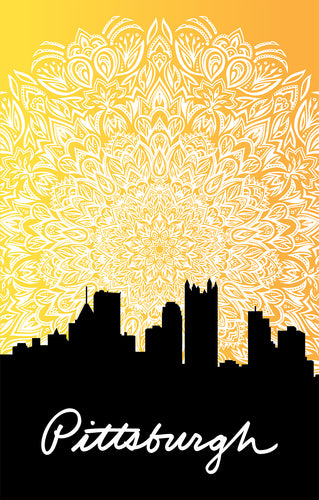 Pittsburgh Sunset Mandala Poster