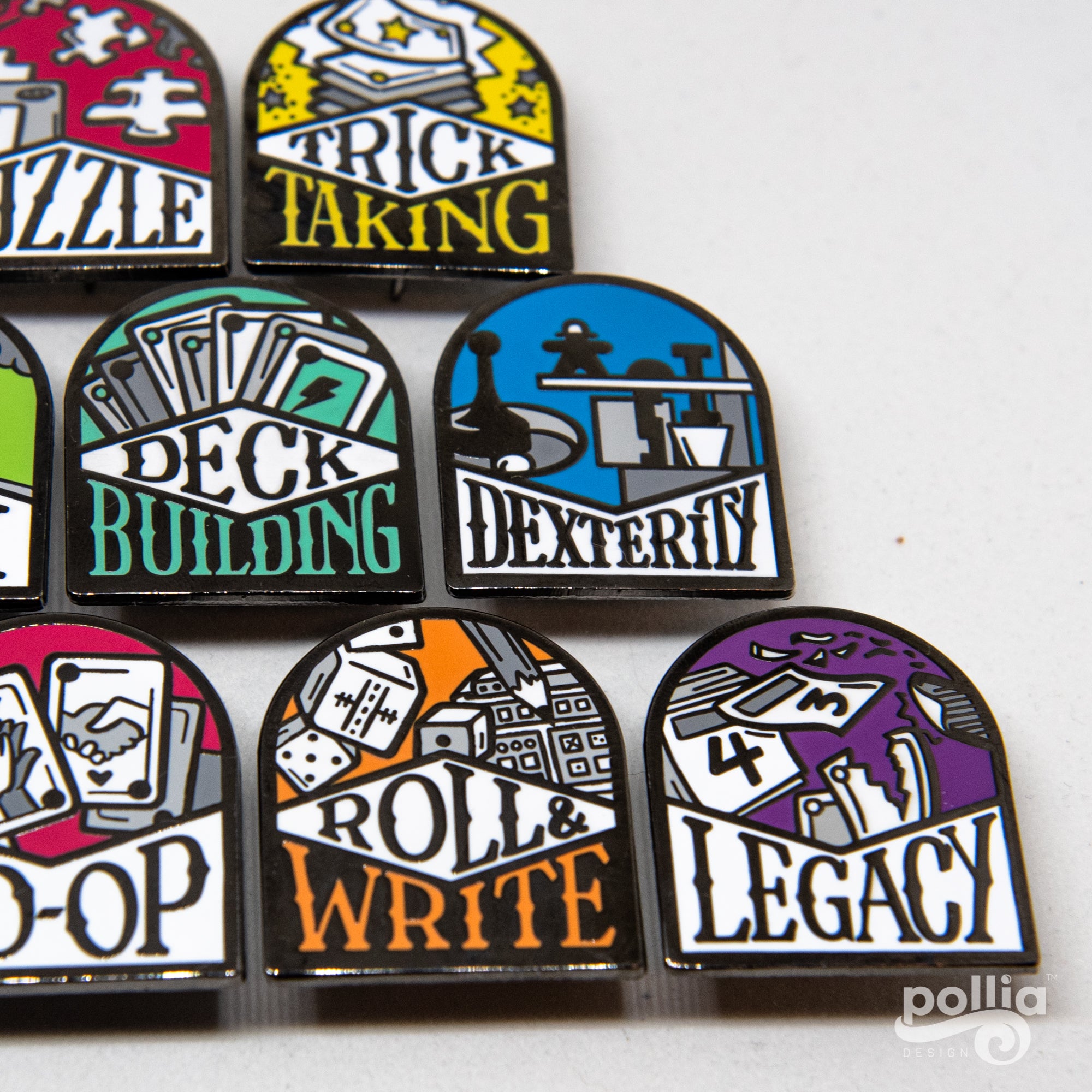 Board Game Genre Enamel Pins