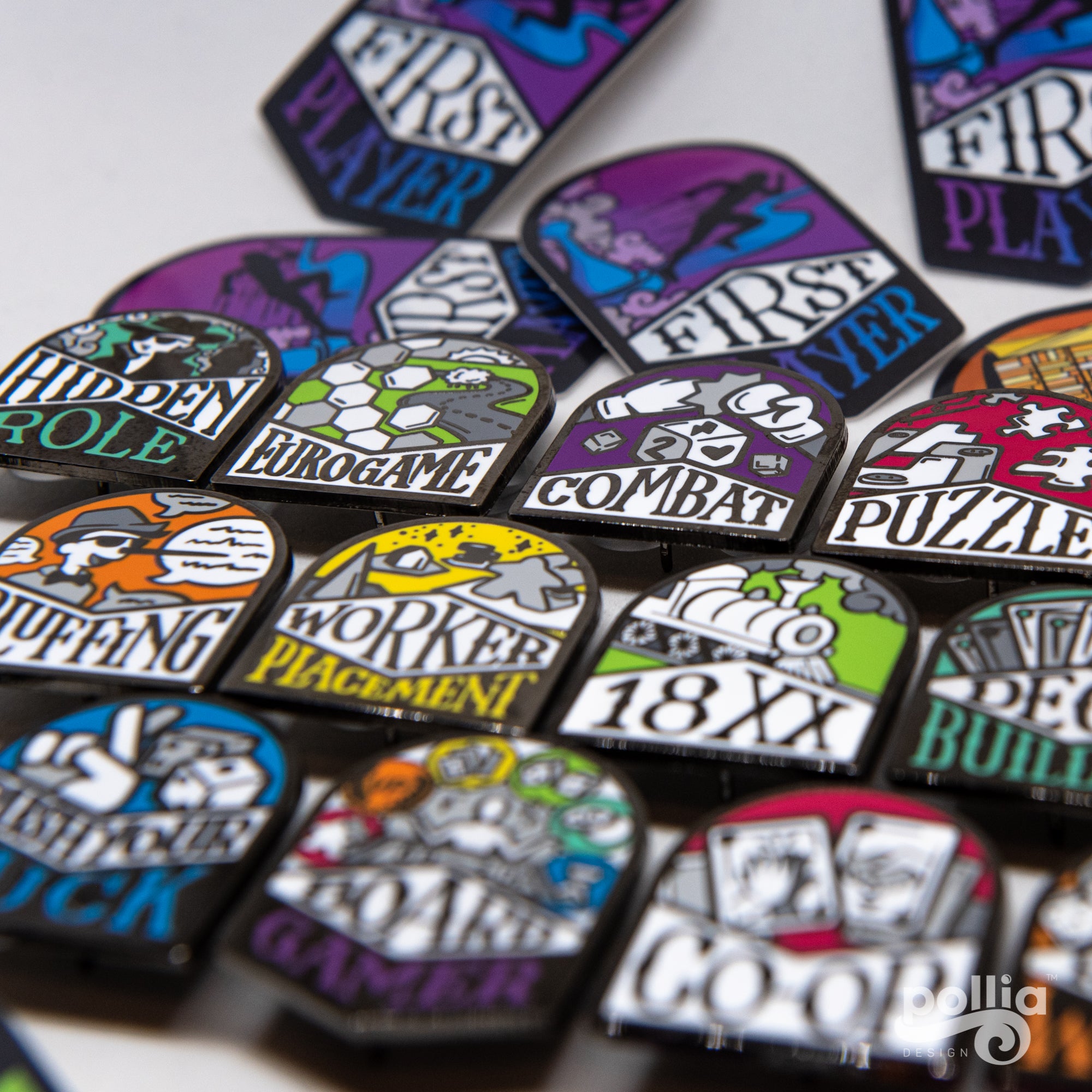 Board Game Genre Enamel Pins