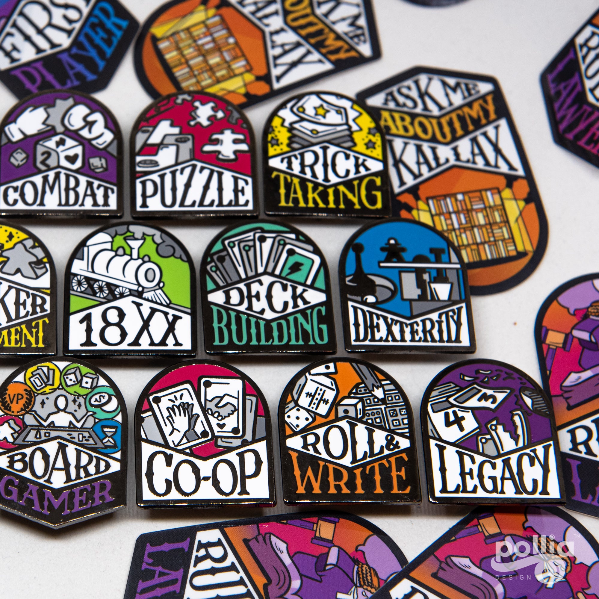 Board Game Genre Enamel Pins