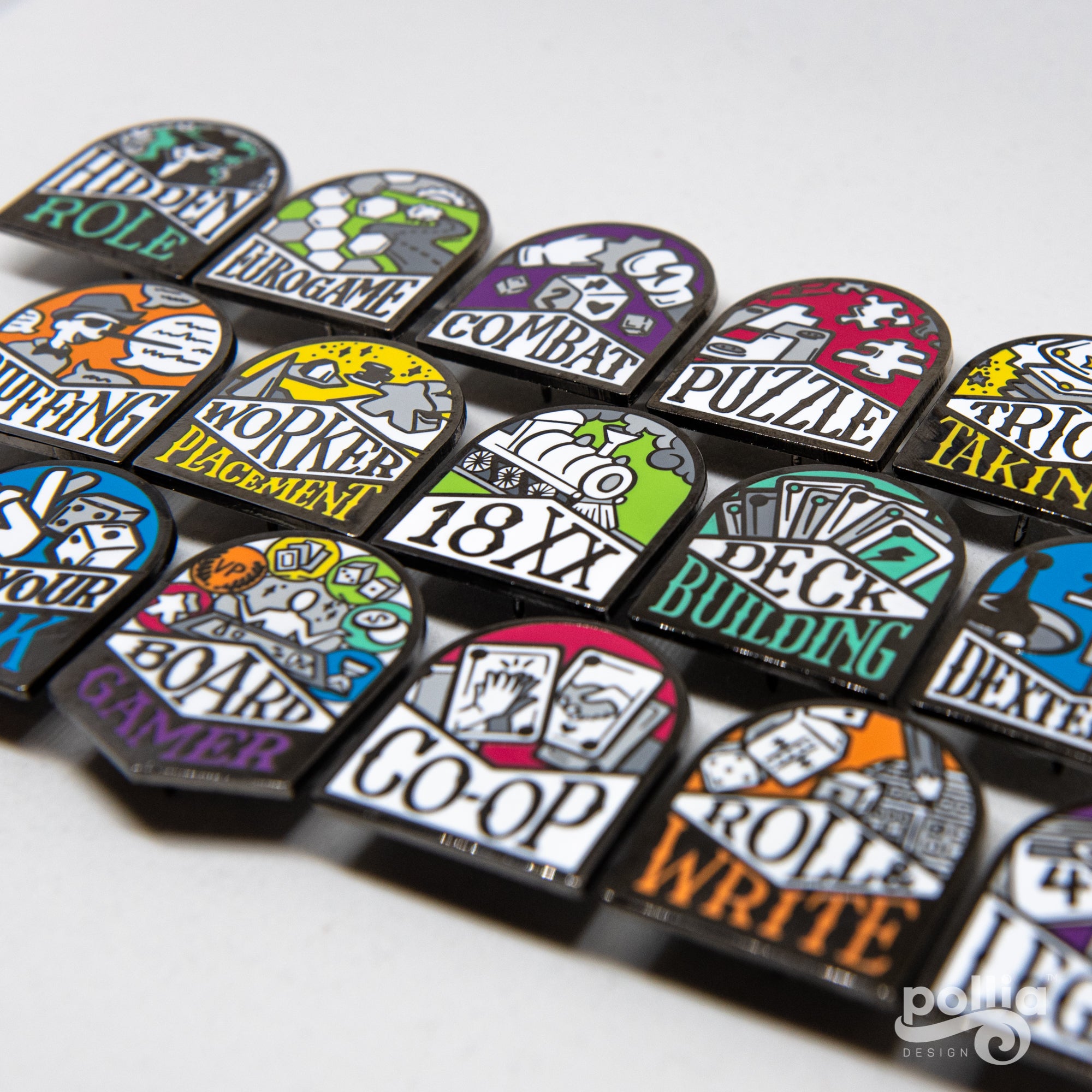 Board Game Genre Enamel Pins