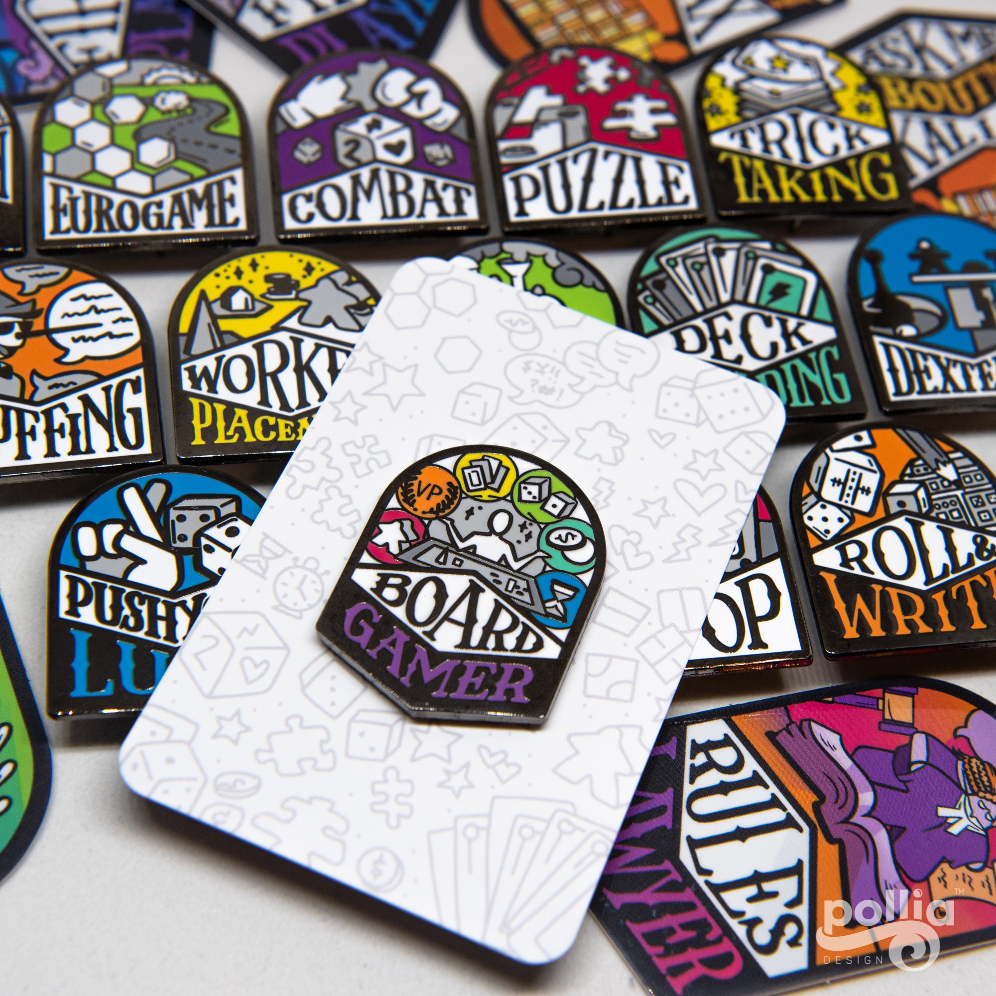 Board Game Genre Enamel Pins