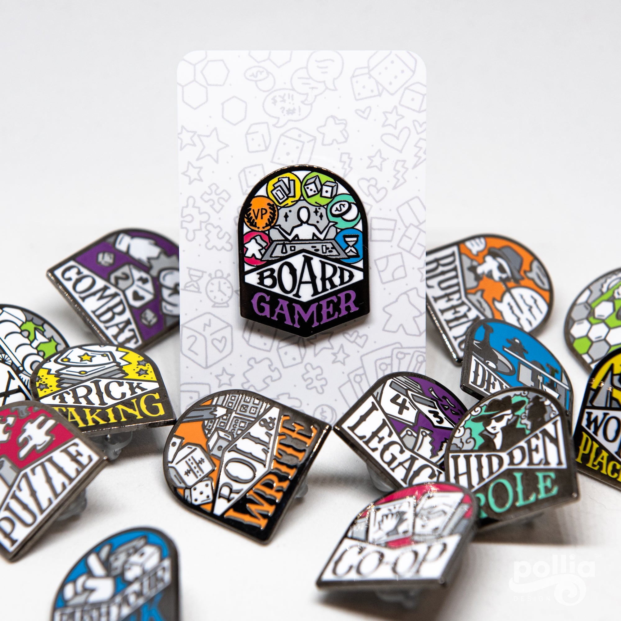 Board Game Genre Enamel Pins – Pollia Design