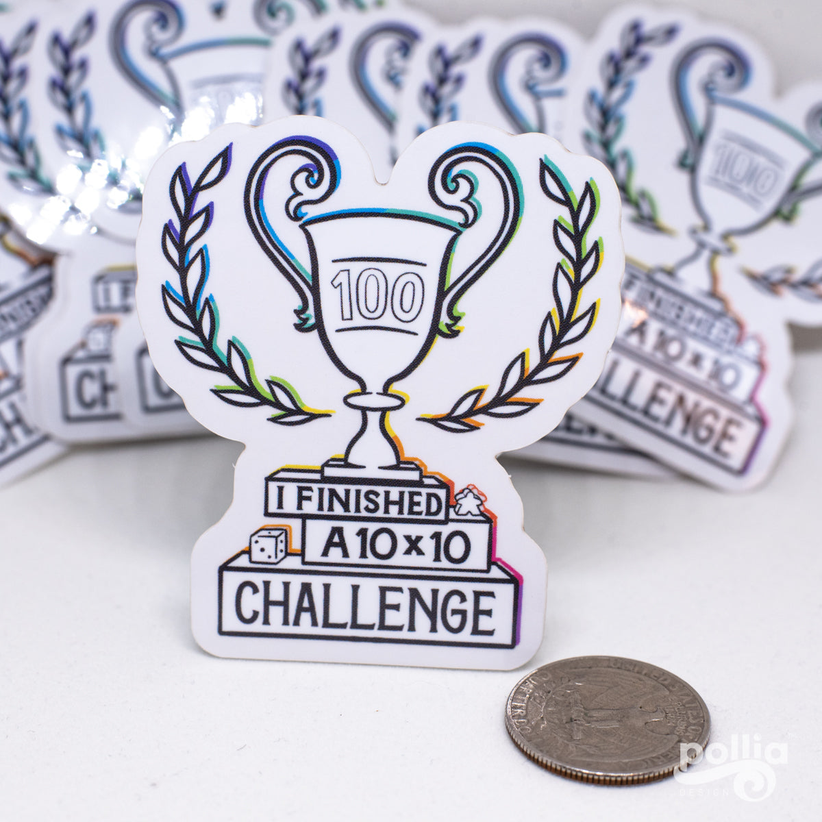 10x10 Board Game Champion Sticker