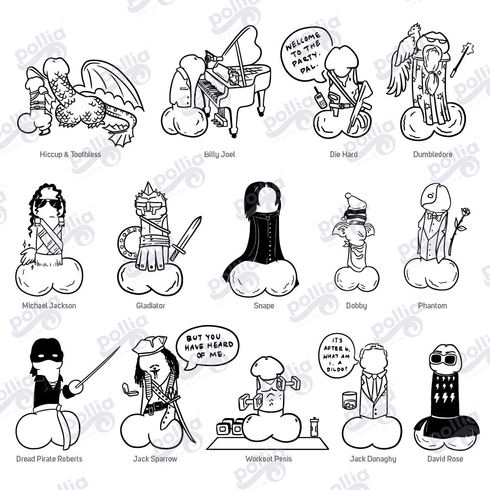 Doodle Dicks Individual Stickers