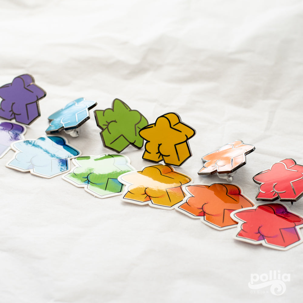 Meeple Butt Enamel Pins