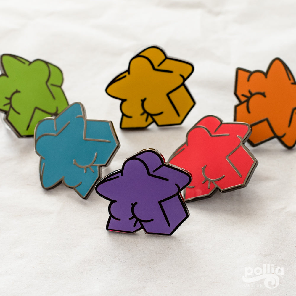 Meeple Butt Enamel Pins