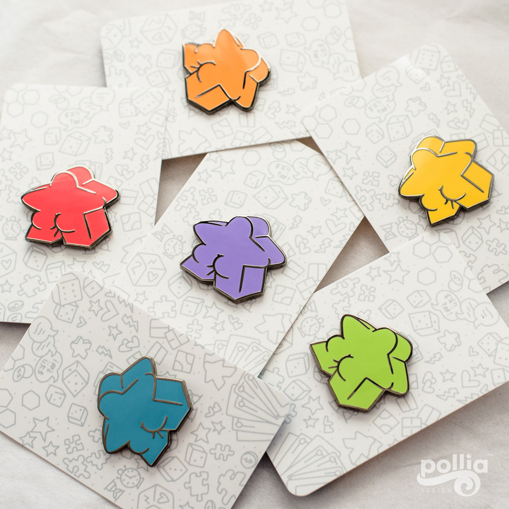 Meeple Butt Enamel Pins