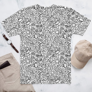 Board Game Bits Black and White T-Shirt