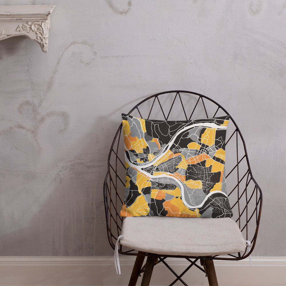 Pittsburgh Map Throw Pillow