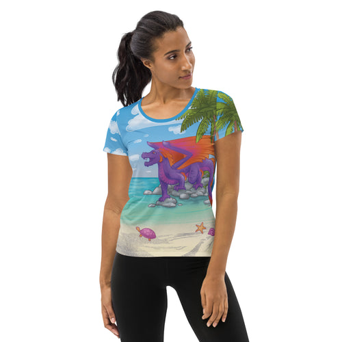 Summer Dragon Women's Athletic T-shirt