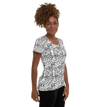 Load image into Gallery viewer, Bookish Doodles V7 Women&#39;s Athletic T-shirt