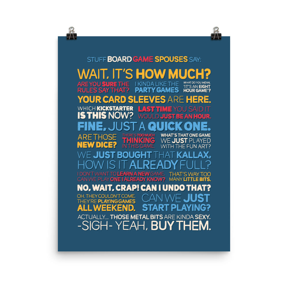 Stuff Board Game Spouses Say Poster