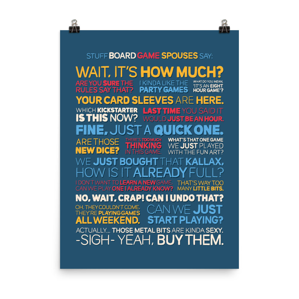 Stuff Board Game Spouses Say Poster