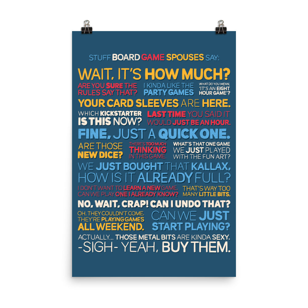 Stuff Board Game Spouses Say Poster