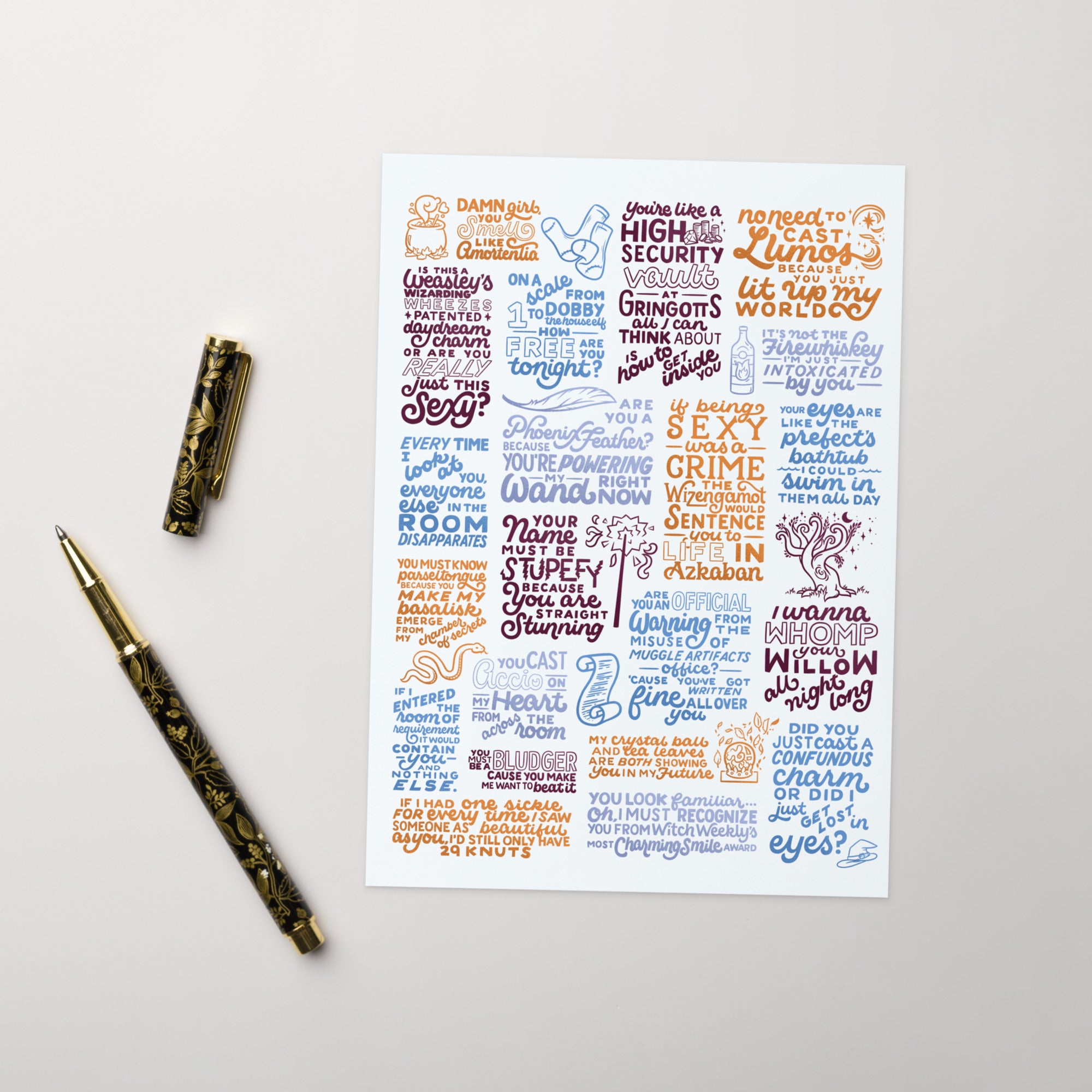 Wizarding Pickup Lines Greeting Card