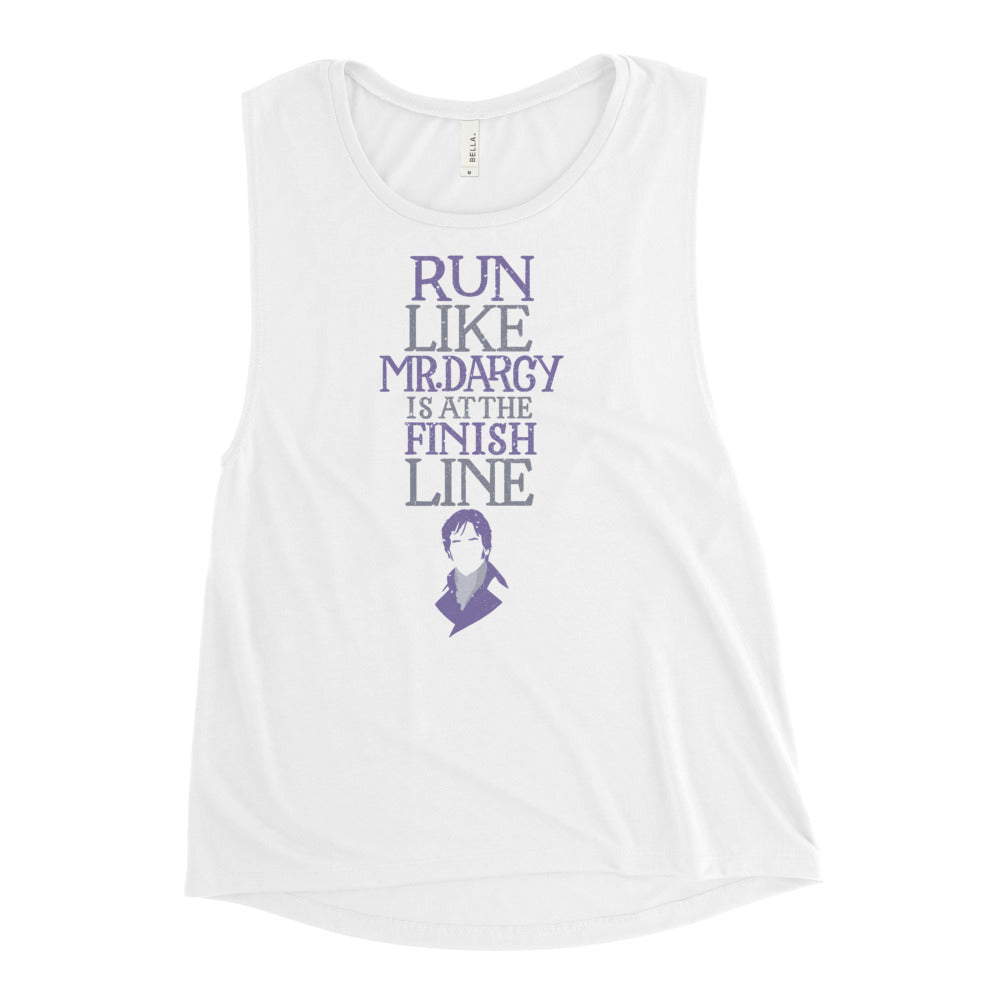 Run Like Mr. Darcy is at the Finish Women's Muscle Tank