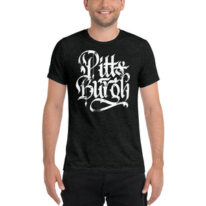 Pittsburgh Rough Calligraphy Tri-Blend T-Shirt