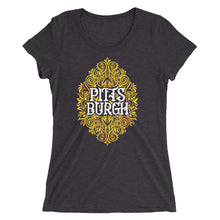Load image into Gallery viewer, Pittsburgh Swirls Women&#39;s Cut Tri-Blend T-Shirt
