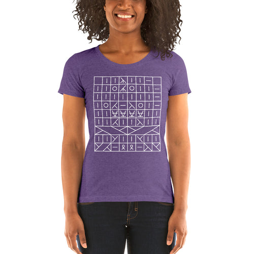 Knitting Pattern Symbols Women's Tri-Blend T-Shirt