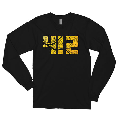 412 Pittsburgh Map Long Sleeve T-Shirt