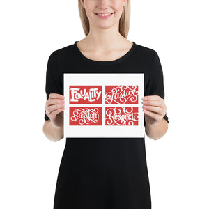 Four Reds Social Justice Poster