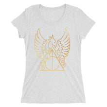 Load image into Gallery viewer, Golden Phoenix Hallows Women&#39;s Tri-Blend T-Shirt
