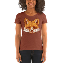 Load image into Gallery viewer, Cute Geometric Fox Sketch Women&#39;s Tri-Blend T-Shirt