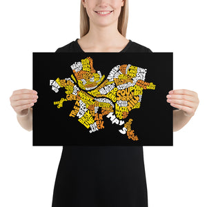 Pittsburgh Neighborhood Names Poster