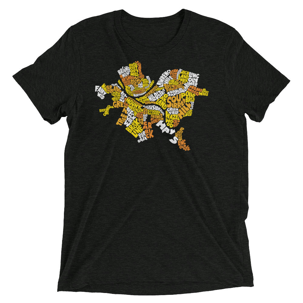 Pittsburgh Neighborhood Names Tri-Blend T-Shirt