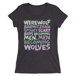 Werewolf Barmitzvah Spooky Typography Women's Tri-Blend T-Shirt