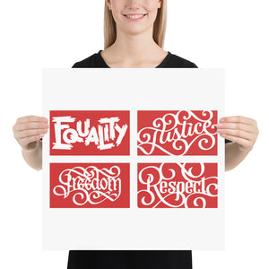 Four Reds Social Justice Poster