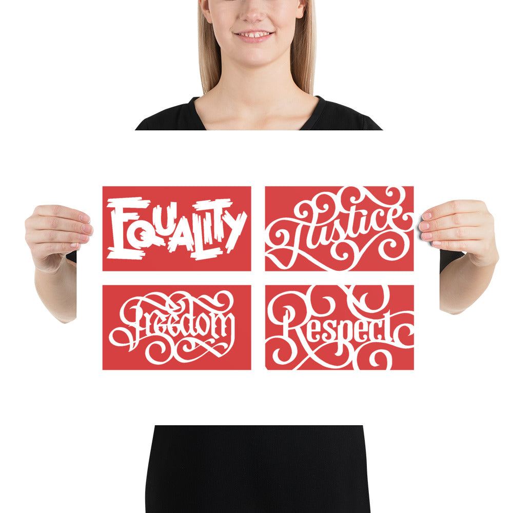Four Reds Social Justice Poster