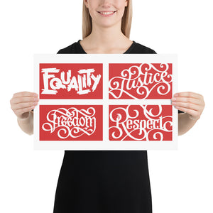 Four Reds Social Justice Poster