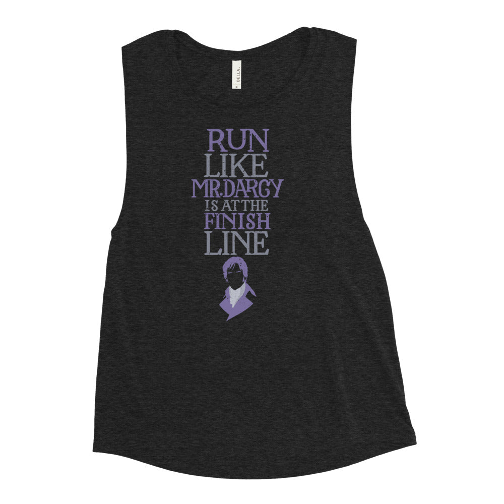 Run Like Mr. Darcy is at the Finish Women's Muscle Tank