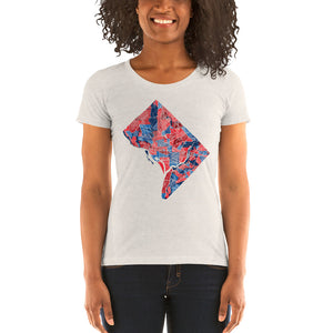 Washington DC Neighborhood Map Women's Tri-Blend T-Shirt
