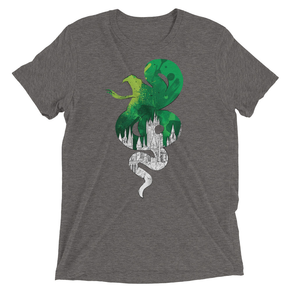 Slytherin House Castle Silhouette Unisex Triblend T-Shirt