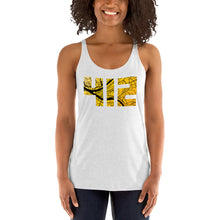 Load image into Gallery viewer, Pittsburgh 412 Map in Black and Yellow Tri-Blend Tank Top