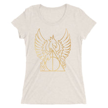 Load image into Gallery viewer, Golden Phoenix Hallows Women&#39;s Tri-Blend T-Shirt