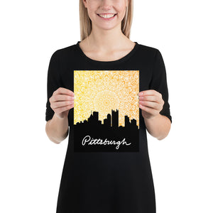 Pittsburgh Sunset Mandala Poster